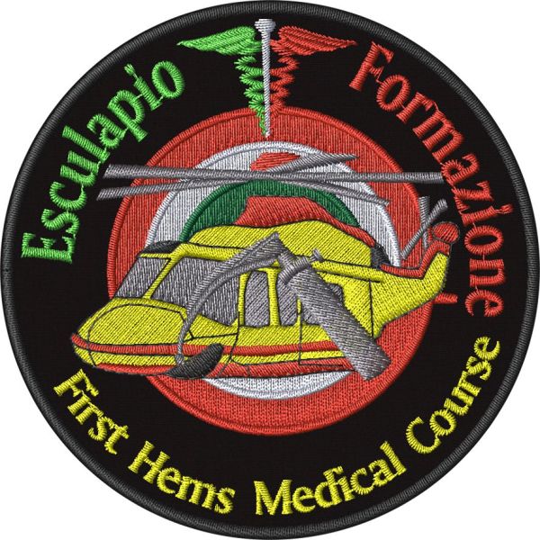 Patch ricamato elicottero Esculapio Formazione First hems medical course C