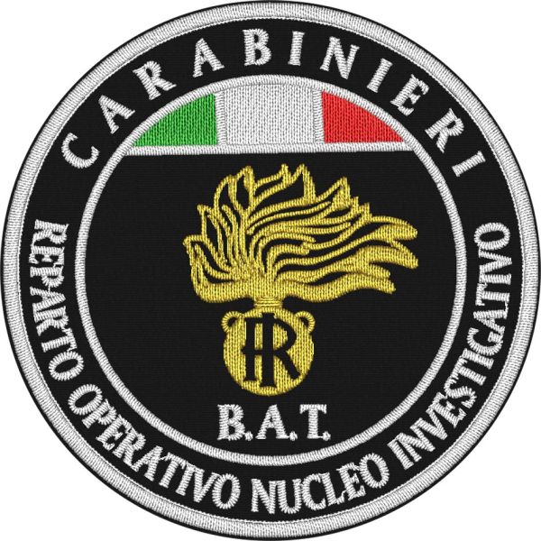 Patch ricamato reparto operativo nucleo investigativo CARABINIERI ,ricamato su base NERA