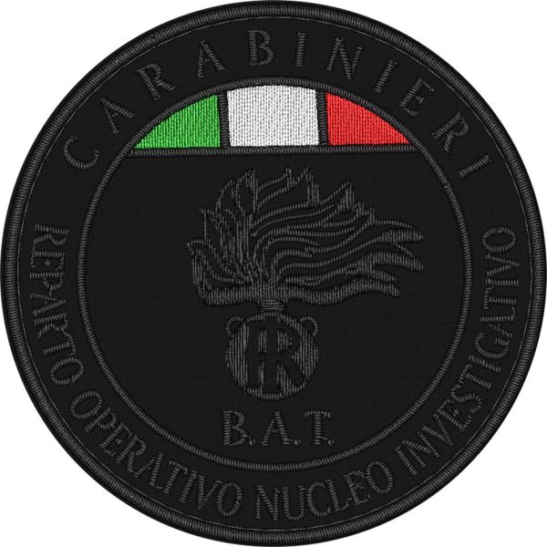 Patch ricamato bassa visibilita reparto operativo nucleo investigativo CARABINIERI ,ricamato su base NERA 
