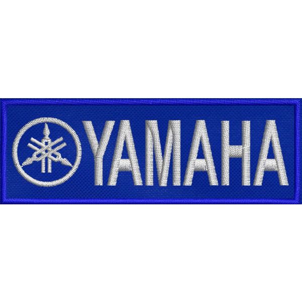 Stemma, Patch ricamato YAMAHA misura mm. 80 x 30  bordo blu