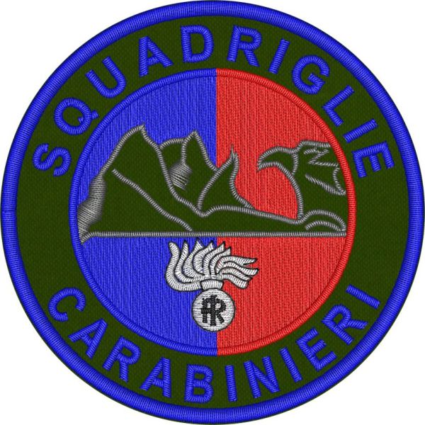 Patch ricamato su base verde militare SQUADRIGLIE CARABINIERI diam. 85