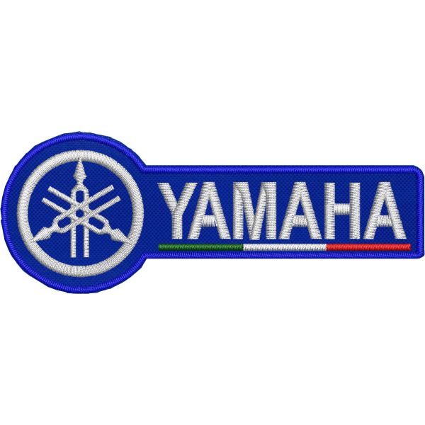 Stemma, Patch ricamato  LOGO YAMAHA subase blu BORDO BLU