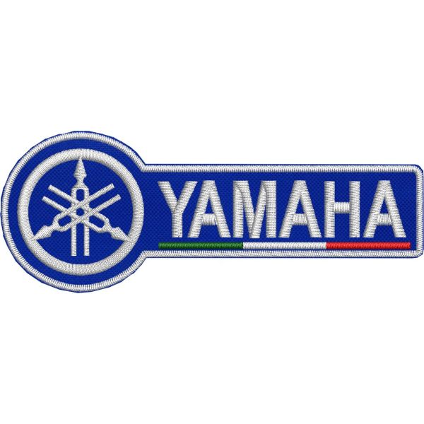 Stemma, Patch ricamato  LOGO YAMAHA subase blu BORDO BLU