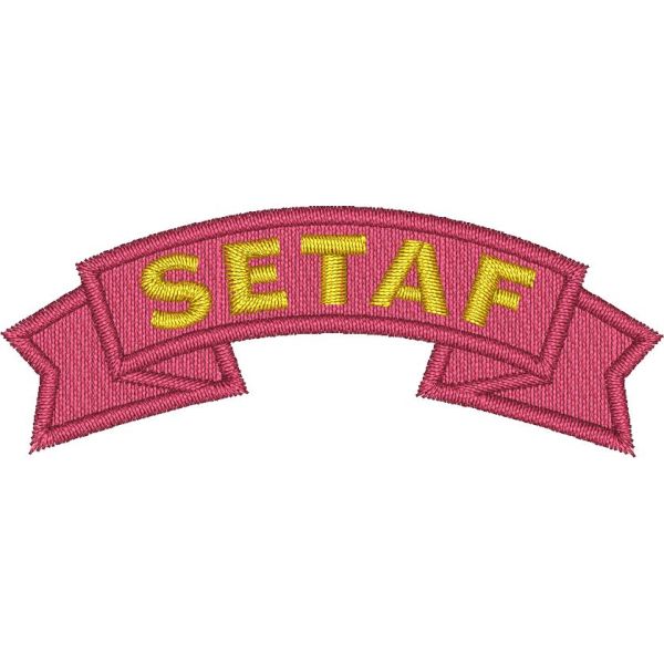 Patch ricamato fascia a semicerchio SETAF mm. 71 X 27 C