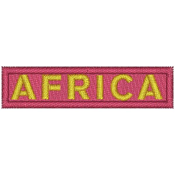Patch ricamato fascia rettangolare AFRICA mm. 50 X 12 