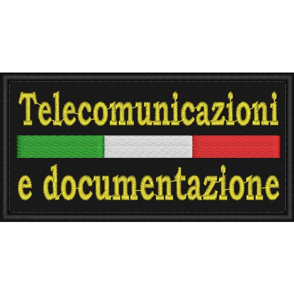 Patch ricamato su base NERA  E tricolore personalizzato con testo digitato 