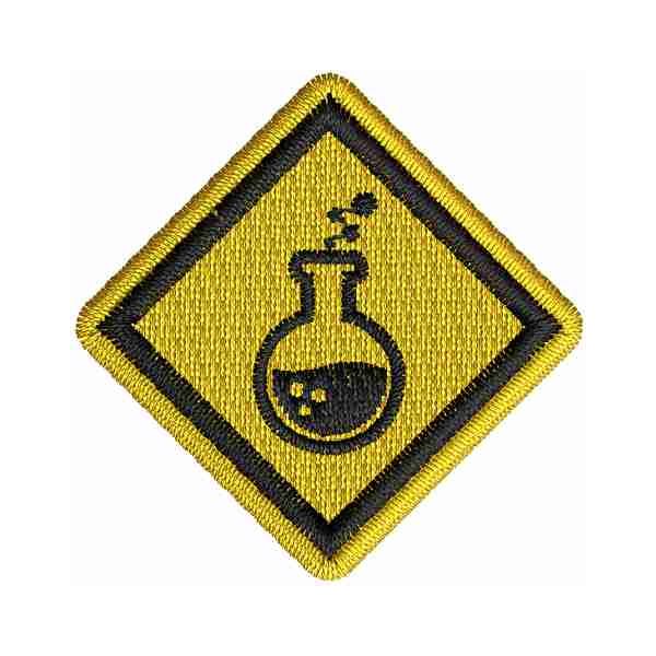 Patch ricamato Simbolo ISO Pericolo sostanze chimiche 