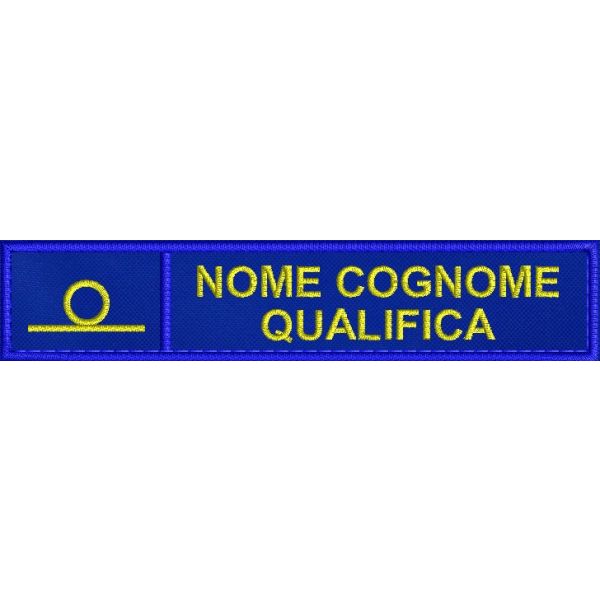Patch ricamato SUEM , identificativo con SIMBOLO, nome cognome e qualifica cm. 12 x 2,5 