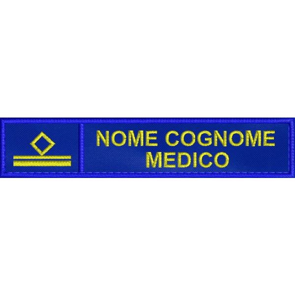 Patch ricamato SUEM , identificativo con SIMBOLO, nome cognome MEDICO 