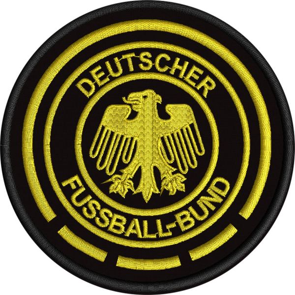 Stemma tondo DEUTSCHER FUSSBALL-BUND base nera filo GIALLO 