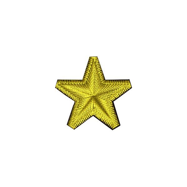 Stella ricamata SU BASE CM. 2 (FILO GIALLO) 