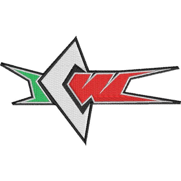 Patch ricamata ITALIAN CAMPIONSHIP WRESTLING su sagoma base cm.10