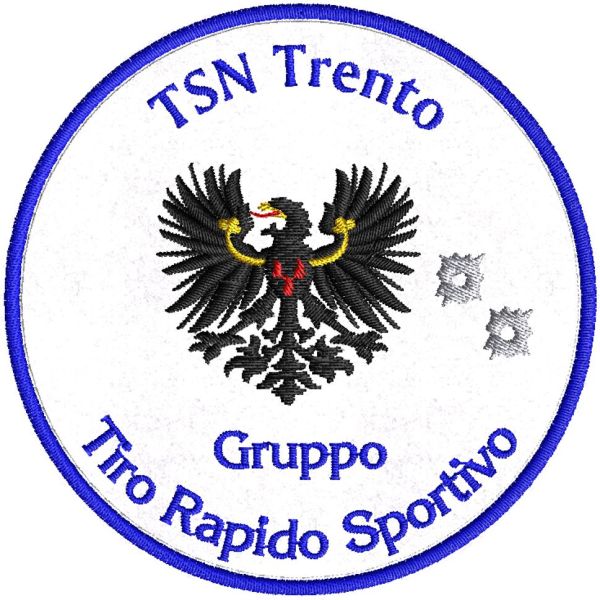 patch ricamato su base bianca tsn trento arcuato tiro rapido sportivo 