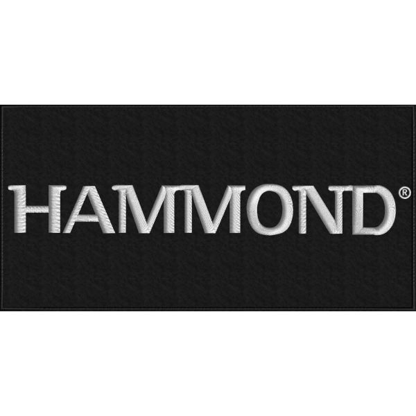 Patch ricamato Logo HAMMOND cm. 40 x 20 su base nera 