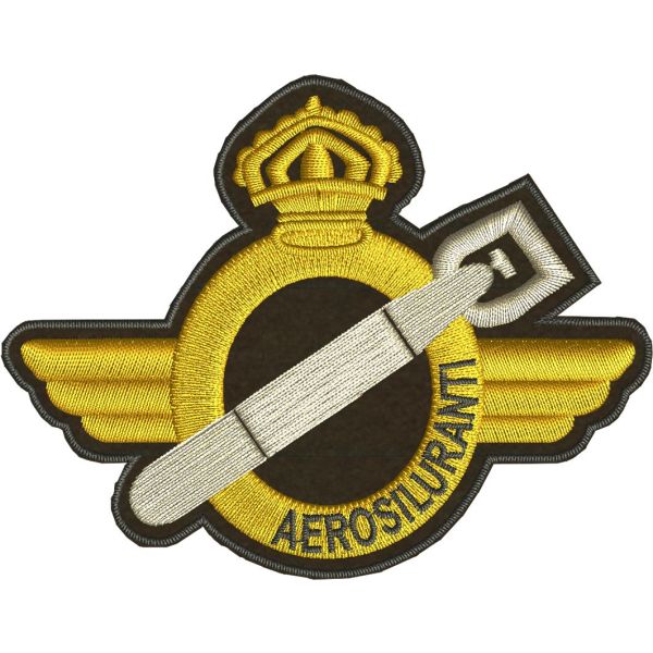 Patch ricamato su base oliva DISTINTIVO AEROSILURANTI ITALIANO SECONDA GUERRA MONDIALE
