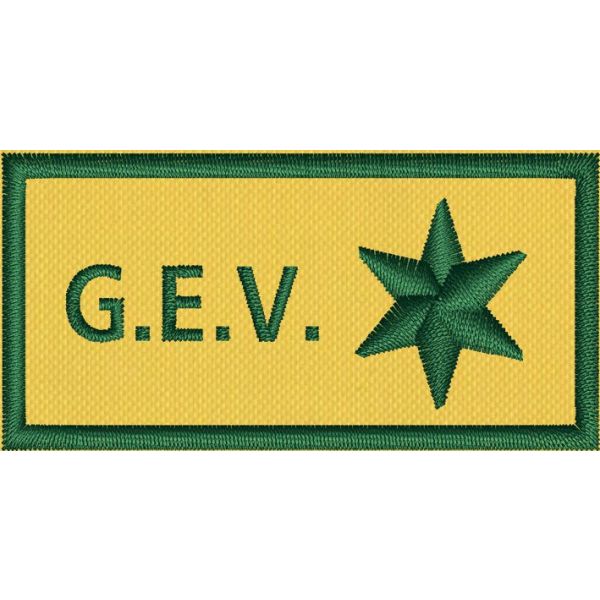 Patch ricamato grado con stella a 6 punte G.E.V. cm.6x3 