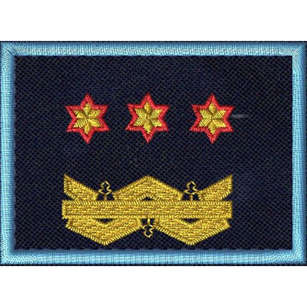 Patch Ricamata C.A.N. (DIRIGENTE GENERALE SUPERIORE) base blu navy, bordo azzurro e gradi ORO 