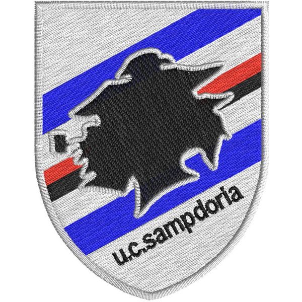 Patch  ricamato scudetto (u.c.sampdoria) cm. 6 x 8