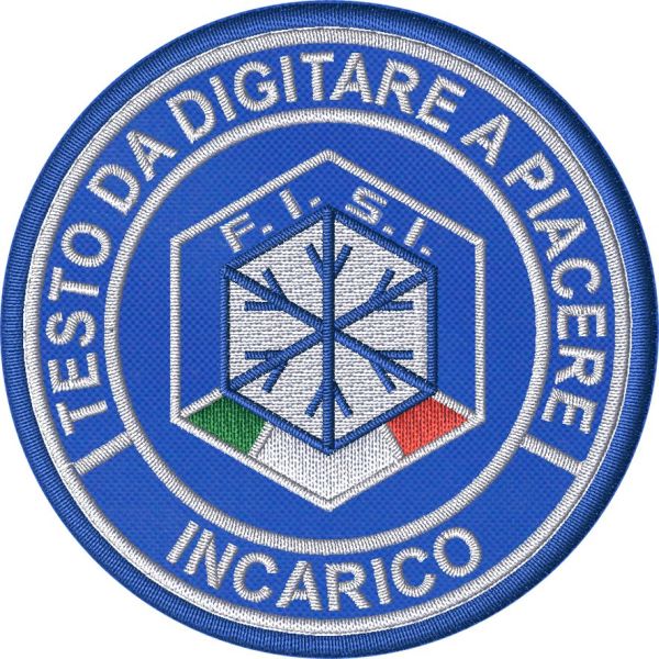 Patch ricamato docente scuola tecnici federali FISI diam.75 mm