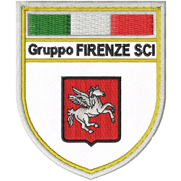 Stemma  (sci TOSCANA) CON TESTO GRUPPO FIRENZE SCI MM. 70 X 60 