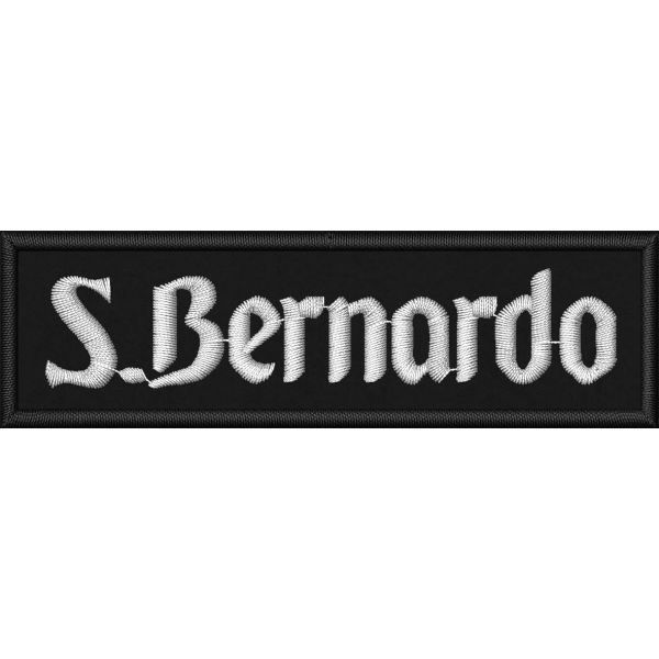 Patch ricamata logo S.BERNARDO su base nera cm.10,0 X 3,0