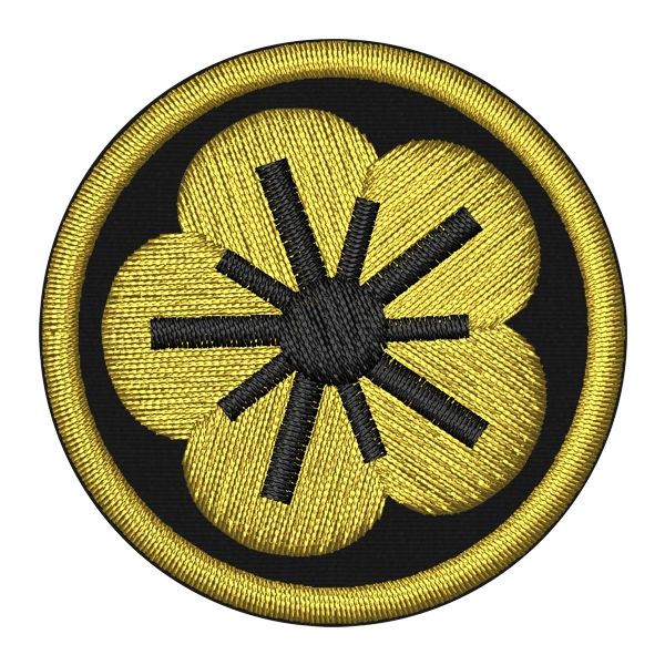 Patch ricamato Fiore 5 Petali con colore rosso