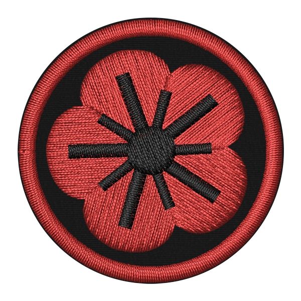 Patch ricamato Fiore 5 Petali con colore rosso