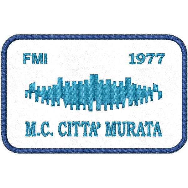 Patch Rettangolare ricamata M.C. Citta murata since 1977 Cm. 9 x 5.5 