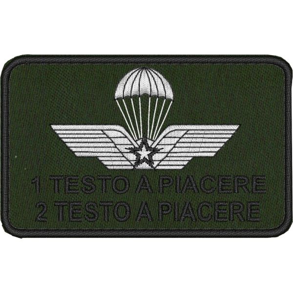 BREVETTO PARACADUTISTA MILITARE filato BIANCO e testi a piacere con cognome 