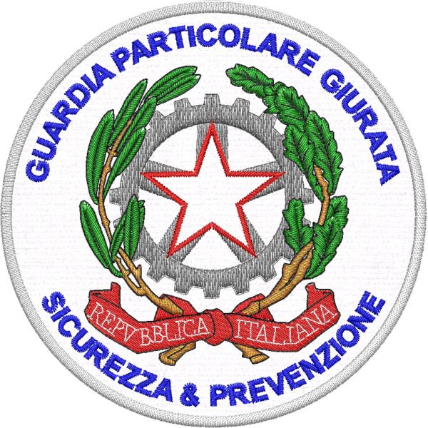 Stemma ricamato tondo diam.10  GPG Guardia Particolare Giurata sicurezza & prevenzione