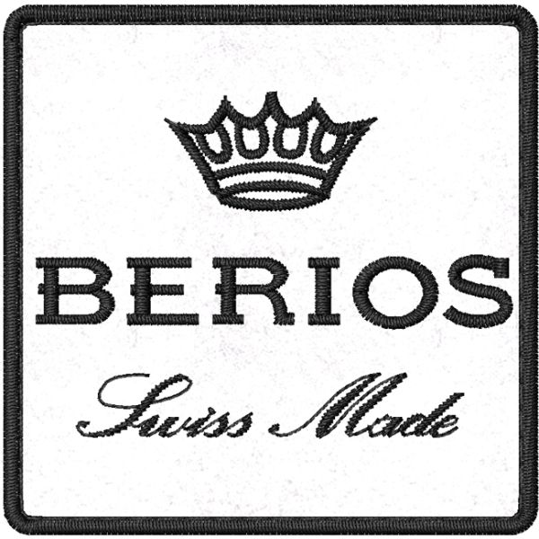 Patch ricamato BERIOS Swiss Time cm. 6.0 x 6.0