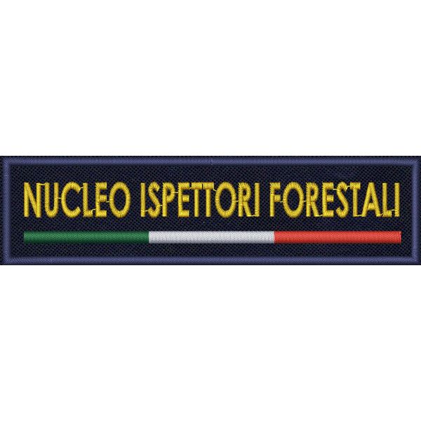 Fascetta ricamata (NUCLEO ISPETTORI FORESTALI) SU BASE BLU NAVY Cm. 12 x 3 