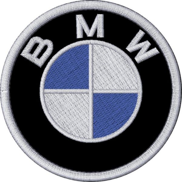 Patch ricamato su base nera Stemma BMW diametro cm.7