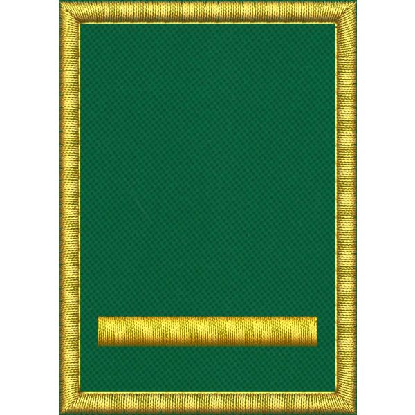 Mostrina ricamata cm. 7 x 5 su base VERDE grado sovrintendenza  con 1 barra dorata