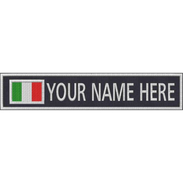 Patch ricamato su base NERA O BLU a scelta con il tuo nome personalizzato 