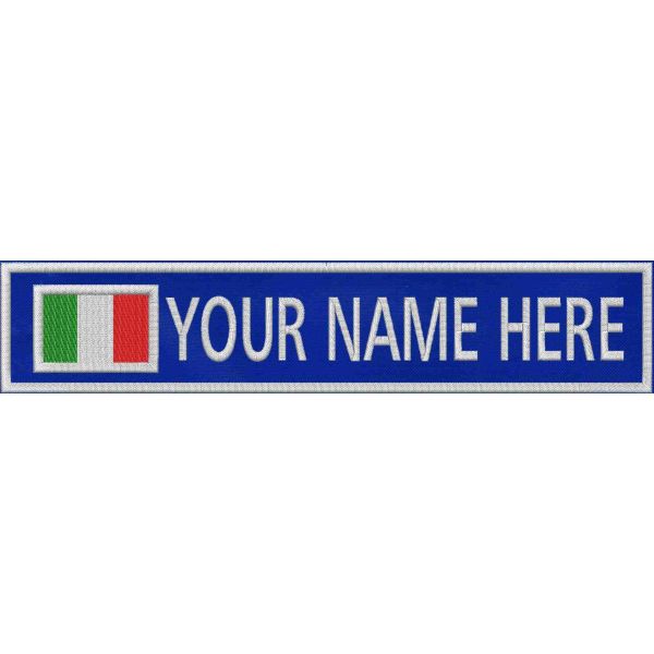 Patch ricamato su base NERA O BLU a scelta con il tuo nome personalizzato 