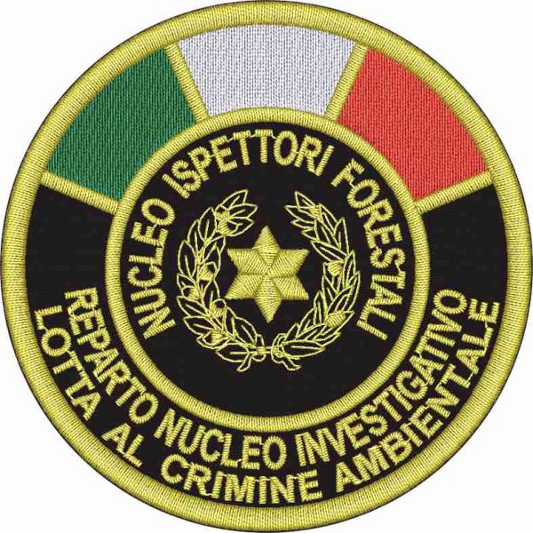 Patch su base nera NUCLEO ISPETTORI FORESTALI diametro cm.8 