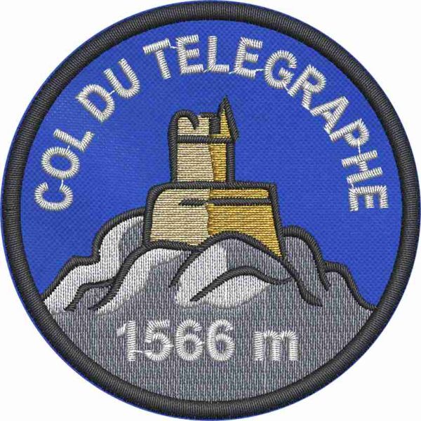 Stemma tondo su base blu diam. cm.7 ,COL DU TELEGRAPHE 