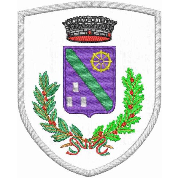 Patch  ricamato su base bianca comune di Alserio COMO