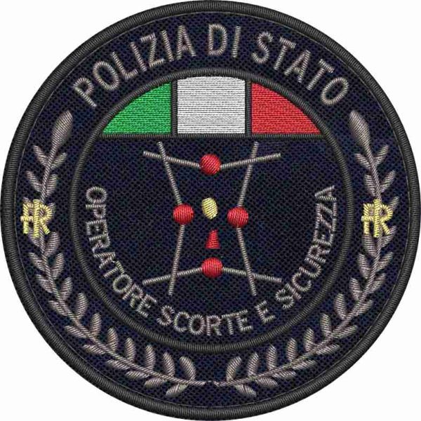 PATCH BASSA VISIBILITA OPERATORE SCORTE E SICUREZZA POLIZIA DI STATO Diam. 80 mm