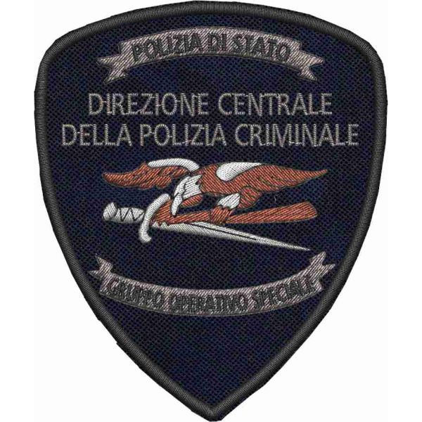 Scudetto BASSA VISIBILITA DIREZIONE CRIMINALE POLIZIA DI STATO mm.90 x 75
