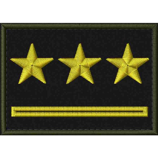 3 Stelle sottili DORATE grado da capitano su fondo blu navy  borodo e stelle gialle