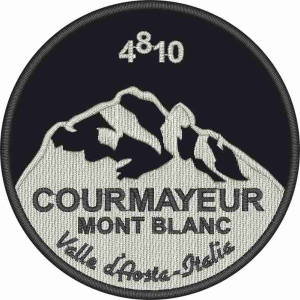 Stema tondo diametro 80mm. su base  nera COURMAYER Val D'Aoste MONT BLANC