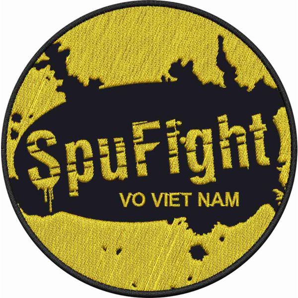 Stemma tondo su base nera ricamato "Spufight" VO VIET NAM diametro cm.9