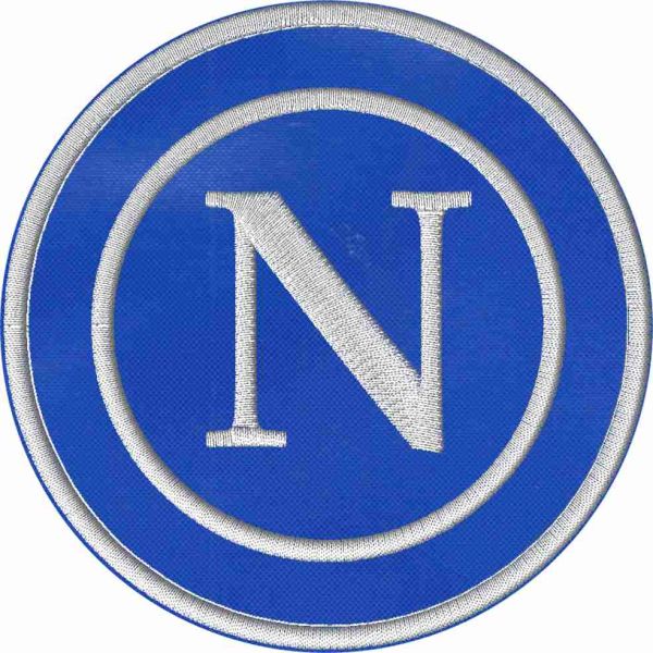 Patch ricamato logo NAPOLI calcio su base blu diam. cm. 10