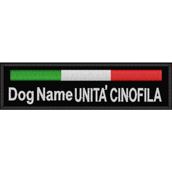 Etichetta (UNITA' CINOFILA) personalizzata con nome a piacere 