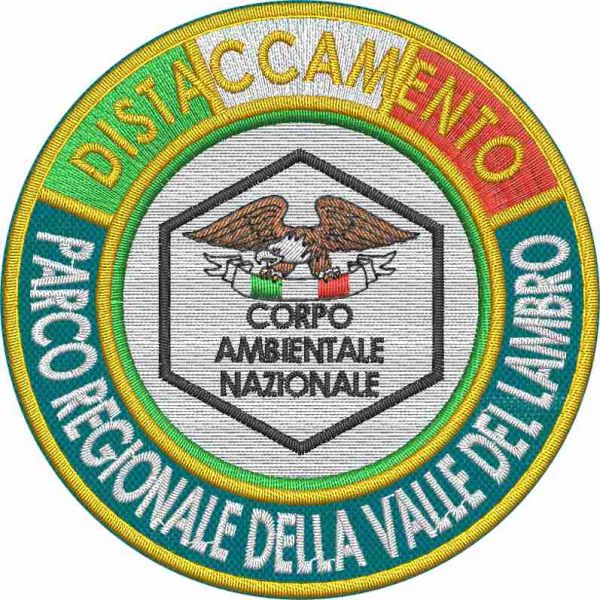 Stemma ricamato DISTACCAMENTO C.A.N (PARCO REGIONALE DELLA VALLE DEL LAMBRO) 