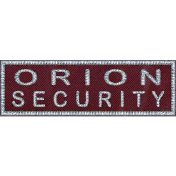 Patch ricamato su fondo GRANATA (ORION SECURITY)