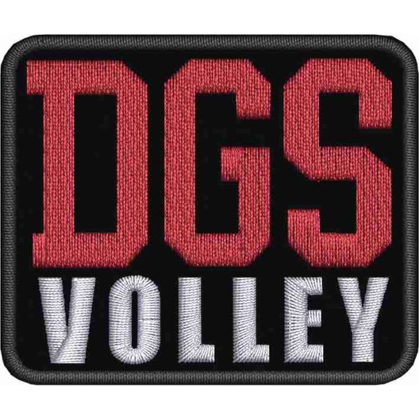 Patch ricamata GDS VOLLEY su base nera cm. 6 per 5 