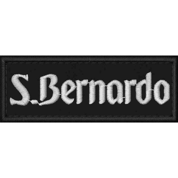 Patch ricamata logo S.BERNARDO su base nera cm.10,0 X 3,0